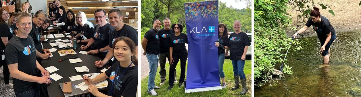 Ann Arbor employees and beautify a park during KLA Foundation's Global Volunteer Week. 