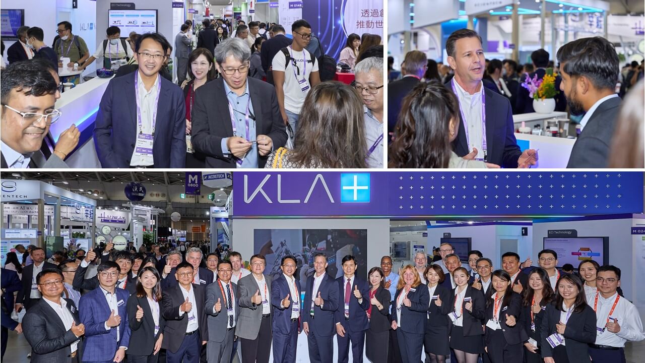 Rollin Kocher, KLA Taiwan country president, and other employees engage with visitors to SEMICON Taiwan 2024. 