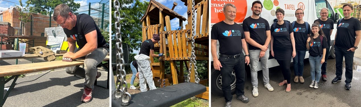 Employees in Dresden, Germany painted a playground during KLA Global Volunteer Week. 