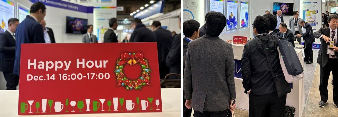 KLA hosted customers for happy hour at SEMICON Japan.