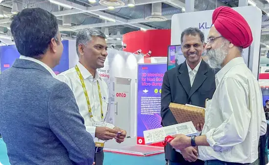 Dominic David meets with customers at SEMICON India 2024.