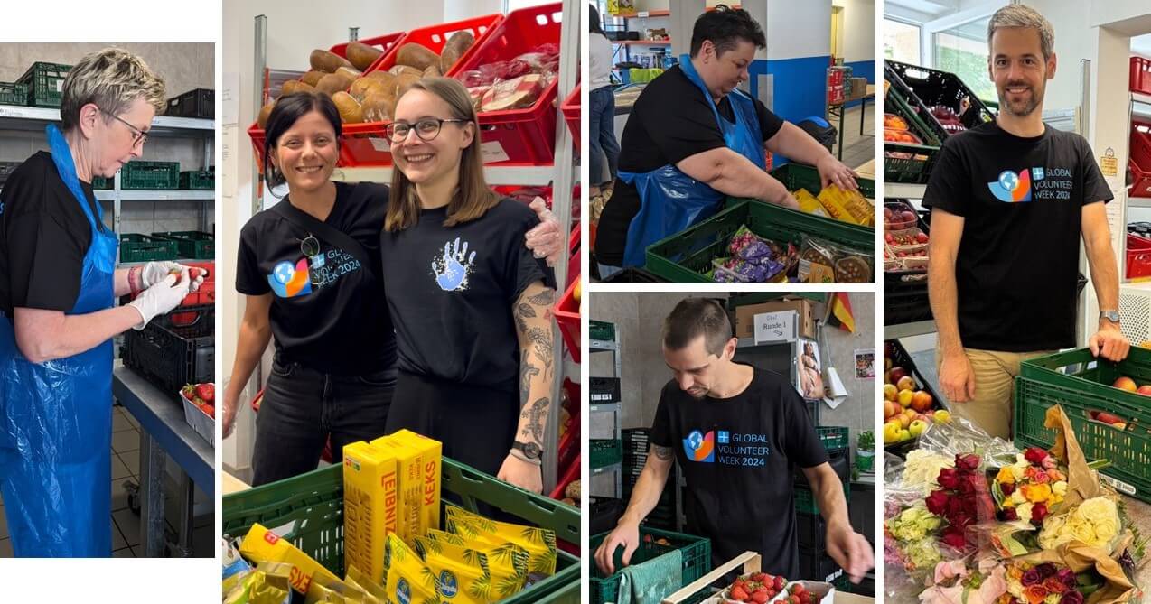 Employees in Jena, Germany packaged food for challenged people during KLA Global Volunteer Week. 