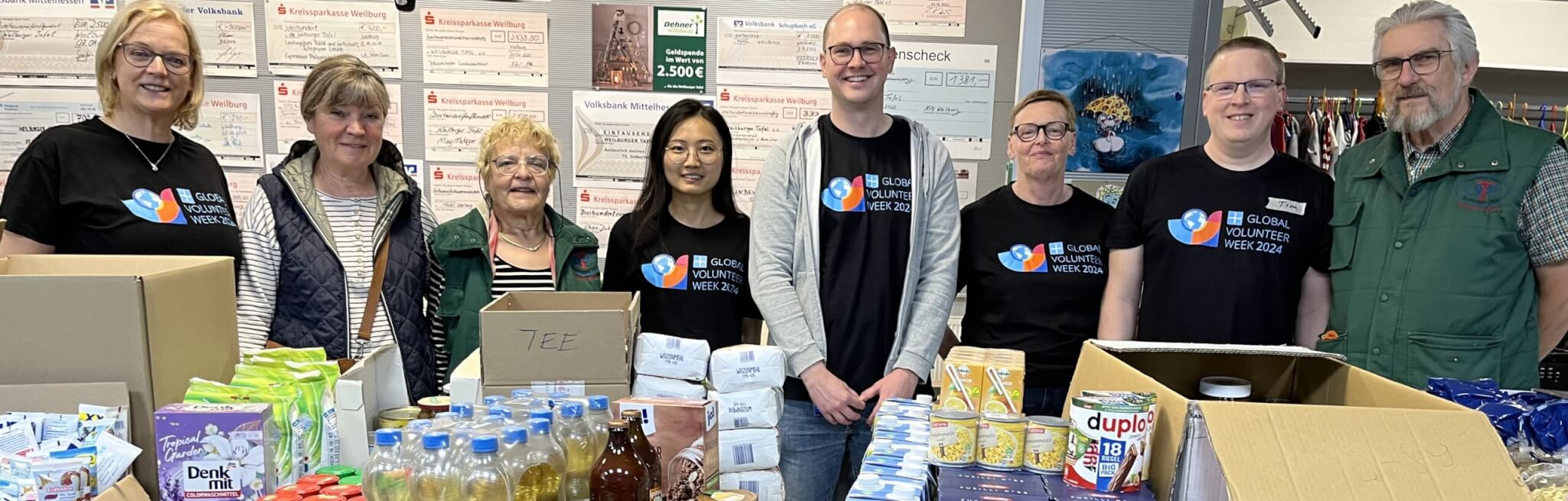 Employees in Weilburg, Germany collected food and other items for challenged people during KLA Global Volunteer Week. 